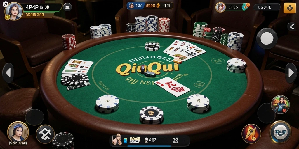 Screenshot gameplay QiuQiu 4P4P yang seru dan kompetitif.