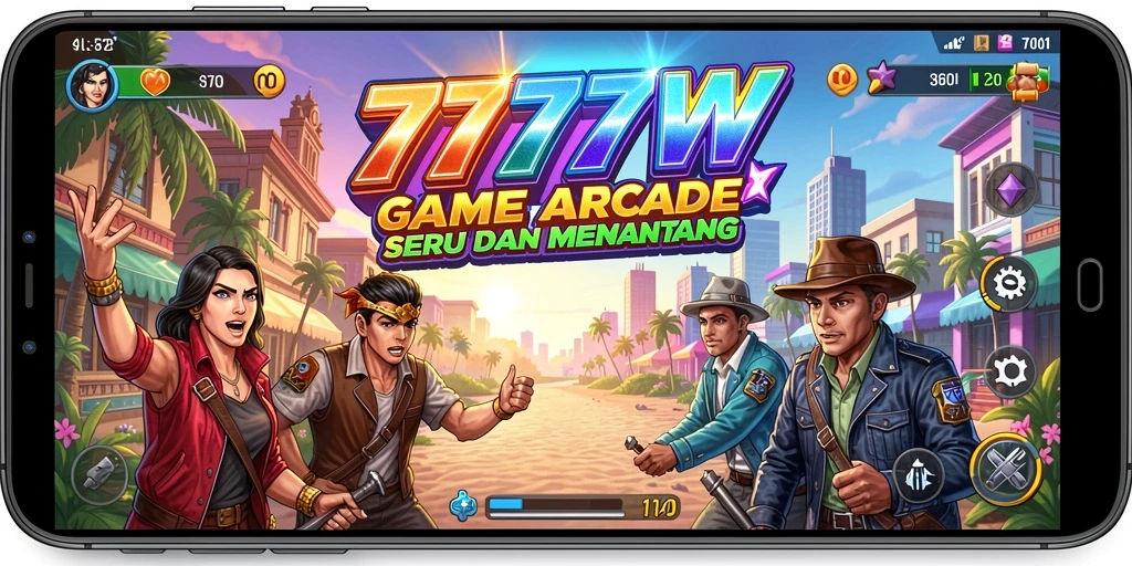 Screenshot gameplay <strong>7777W</strong> yang penuh warna dan tantangan seru.