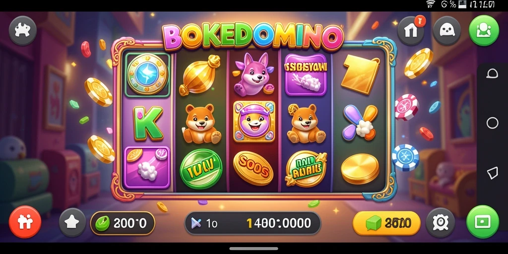 Tampilan gameplay Slot yang mendebarkan di BOKEDOMINO.