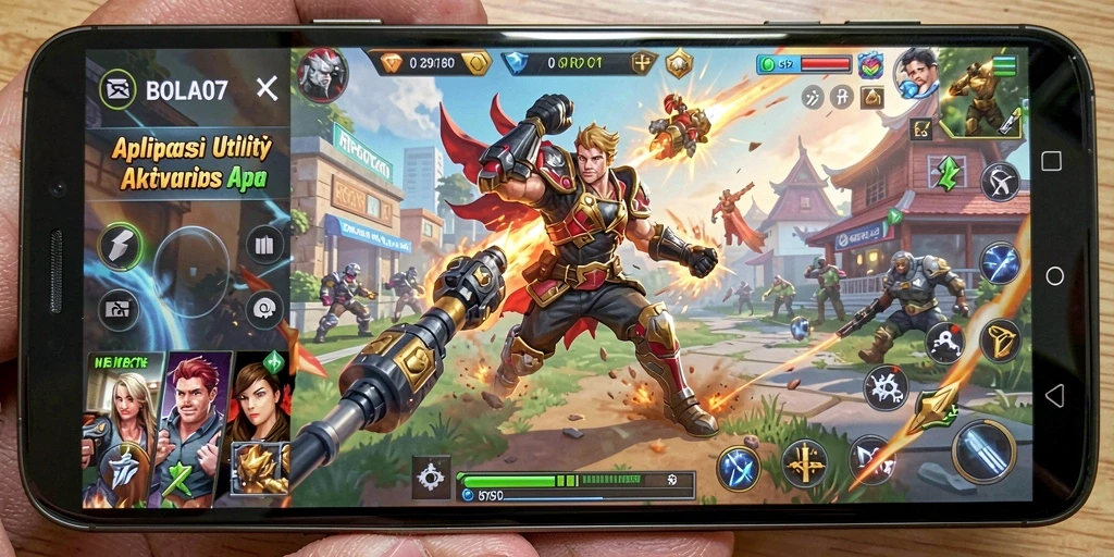 Screenshot tampilan aplikasi BOLA07 dengan berbagai fitur utility.