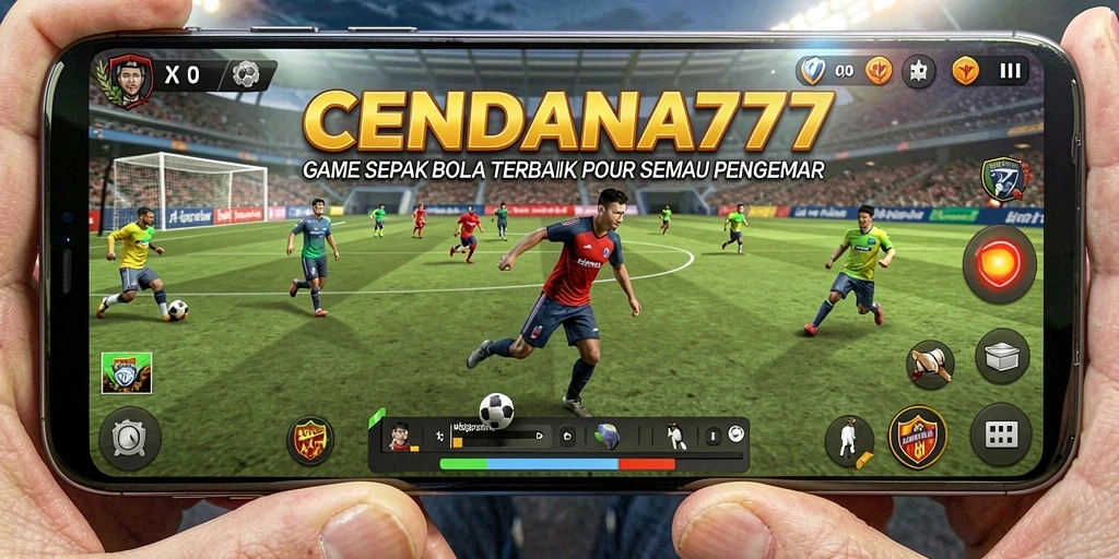 Tangkapan layar CENDANA777 menampilkan aksi seru di lapangan sepak bola.