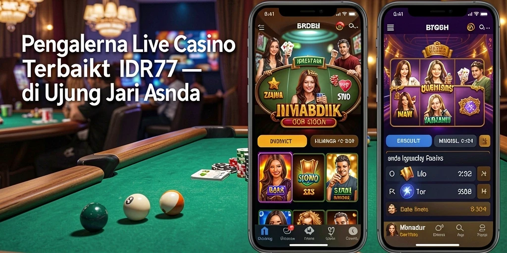 Tampilan interaktif game Live Casino IDR77 dengan dealer langsung.