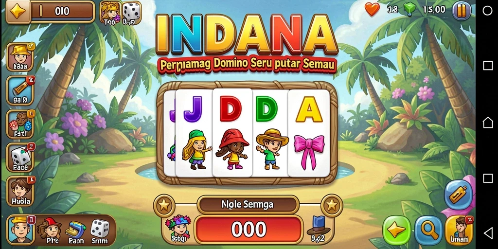 Tampilan gameplay seru di INDAAA dengan aksi domino yang mendebarkan.