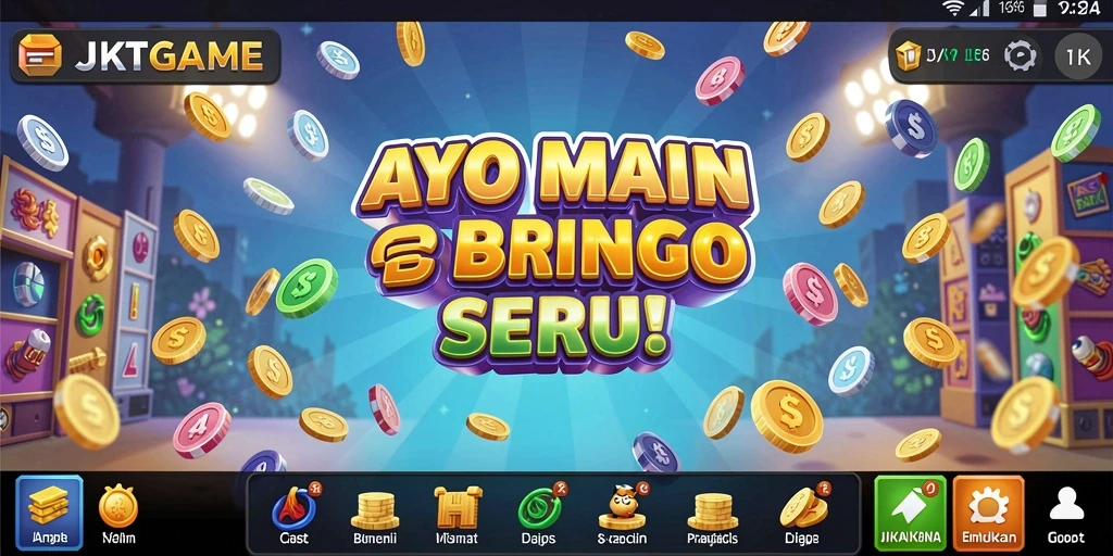 Screenshot utama JKTGAME menampilkan gameplay Bingo yang seru dan interaktif.