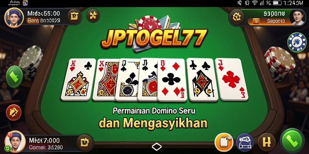 Tampilan permainan Domino yang seru dan interaktif di JPTOGEL77.