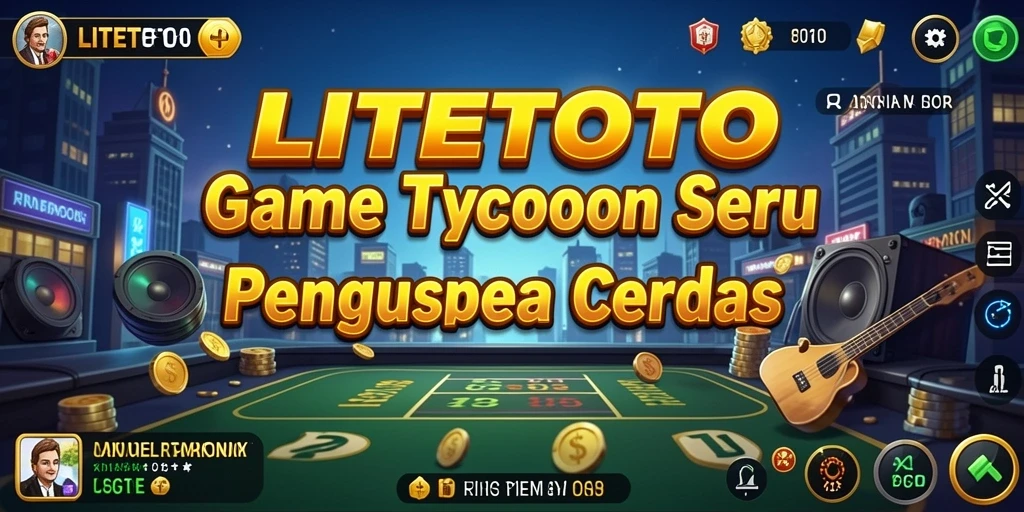 Screenshot gameplay LITETOTO menunjukkan aksi seru membangun bisnis Tycoon.