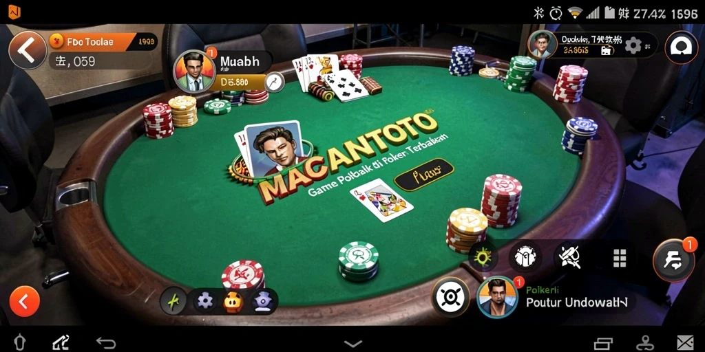 Tampilan gameplay seru di MACANTOTO dengan suasana Poker yang nyata.