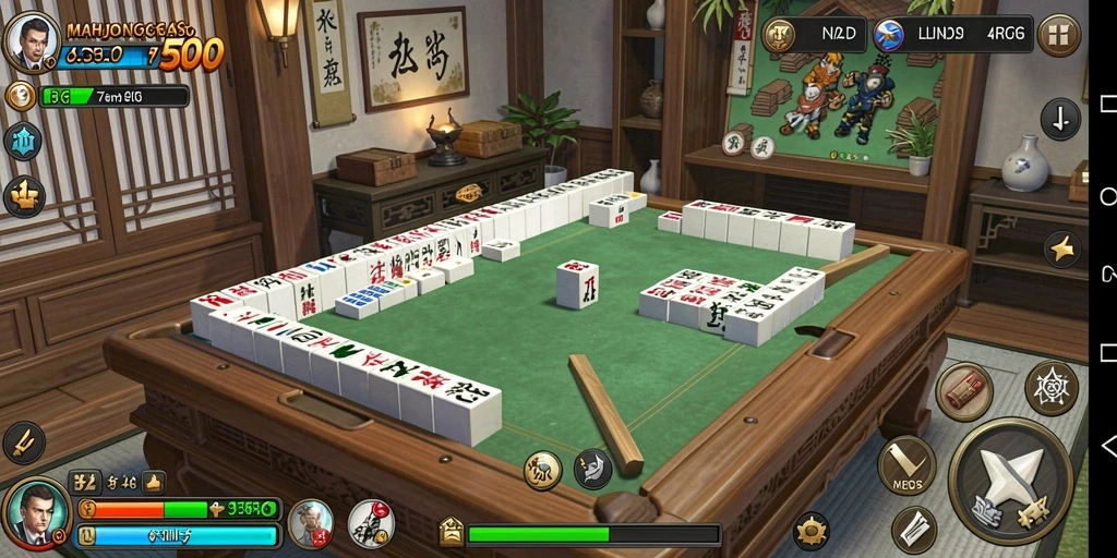 Tangkapan layar gameplay <strong>MAHJONG500</strong> menampilkan aksi petualangan RPG yang mendebarkan.