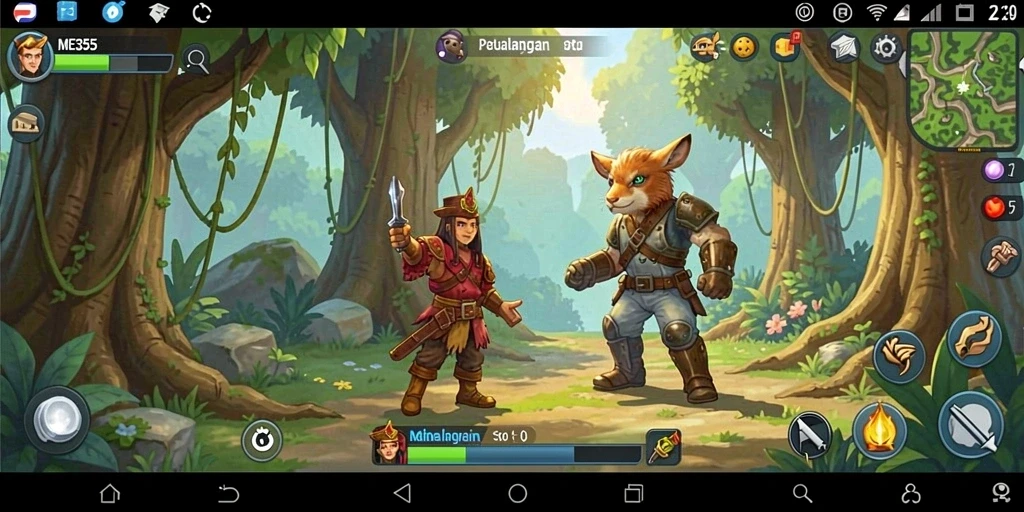 Tampilan gameplay ME355 yang ceria dan menghibur.