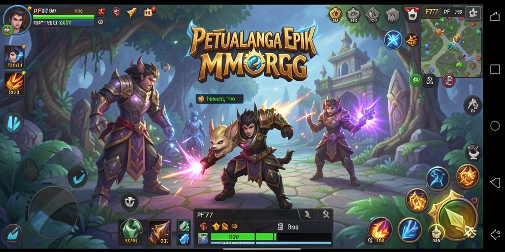 Screenshot gameplay PF777 yang menunjukkan pertempuran epik antara pemain.