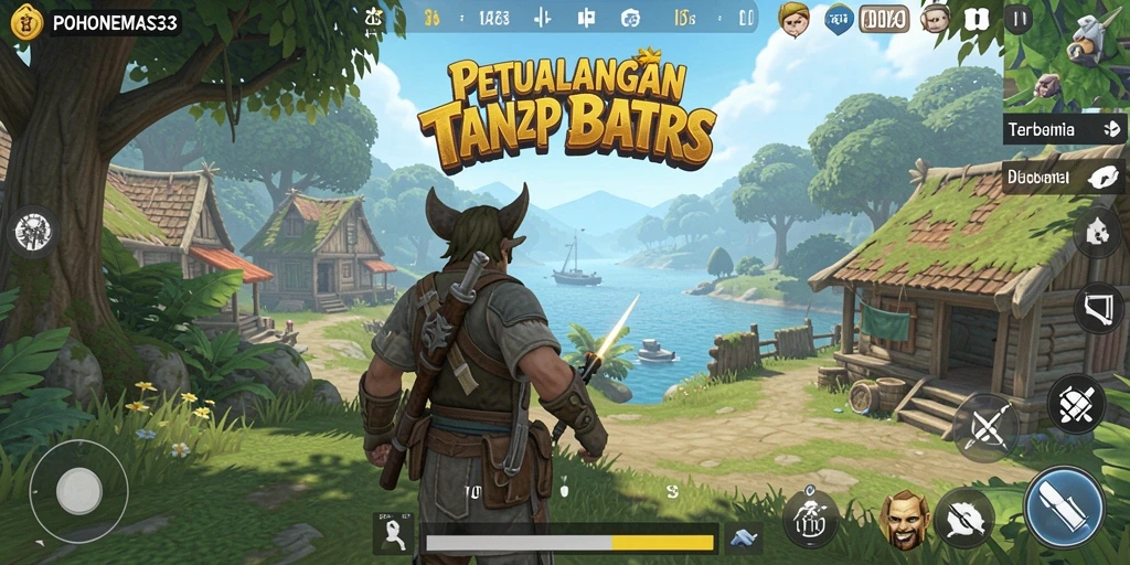 Tampilan gameplay atraktif dari POHONEMAS33 di dunia terbuka.