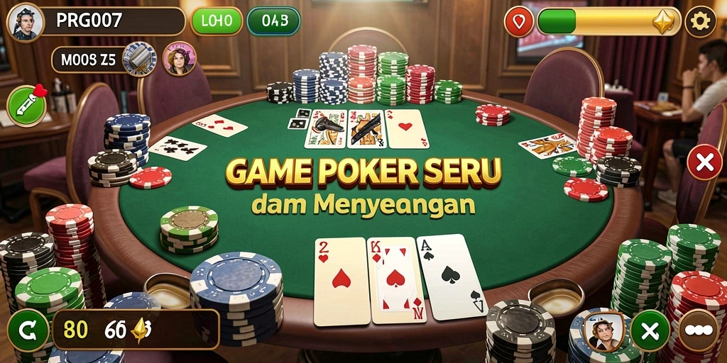 Tampilan menarik dari gameplay Poker di PRG007 yang seru dan menantang.