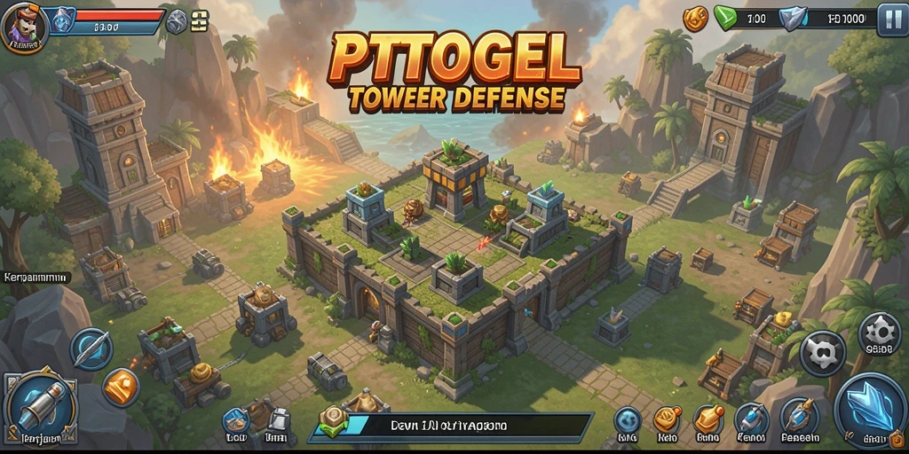 Screenshot PTTOGEL menampilkan aksi seru dalam gameplay Tower Defense.
