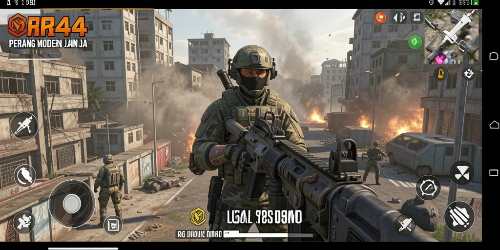 Gambar gameplay RR44 yang penuh aksi dan ketegangan.