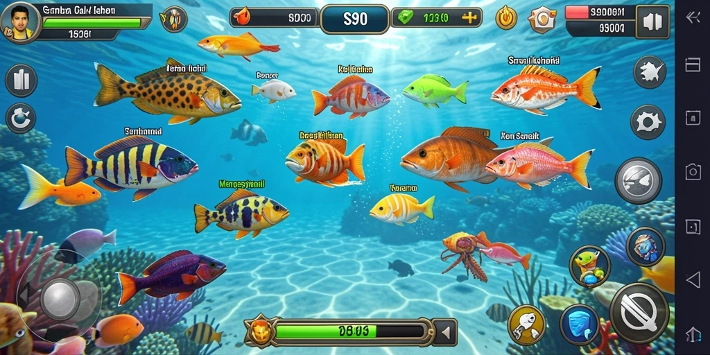 Screenshot gameplay S80 yang menampilkan aksi seru menembak ikan.