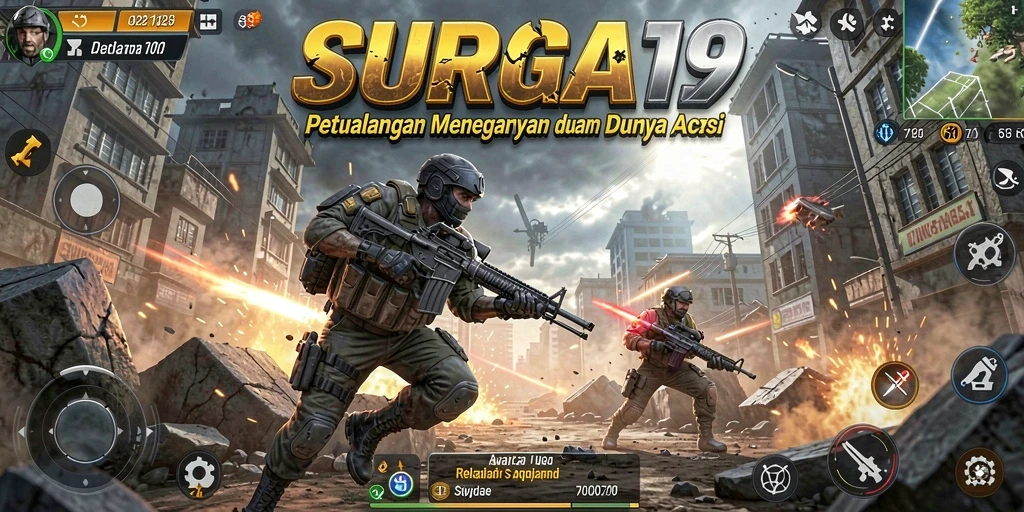 Tampilan gameplay menegangkan dan aksi seru dalam SURGA19.