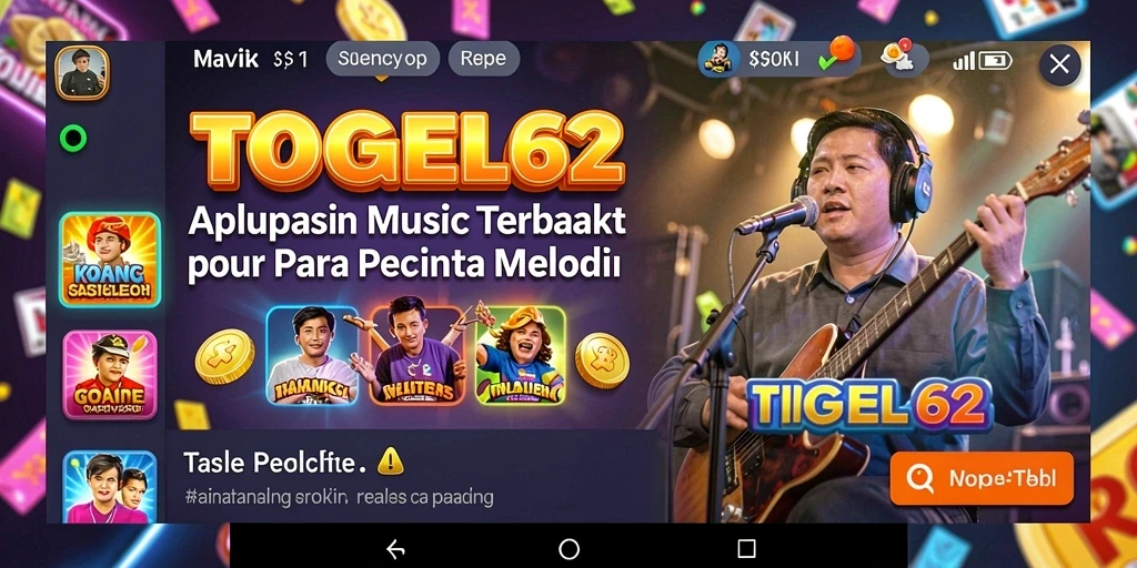 Screenshot TOGEL62 menampilkan antarmuka aplikasi musik yang menarik.