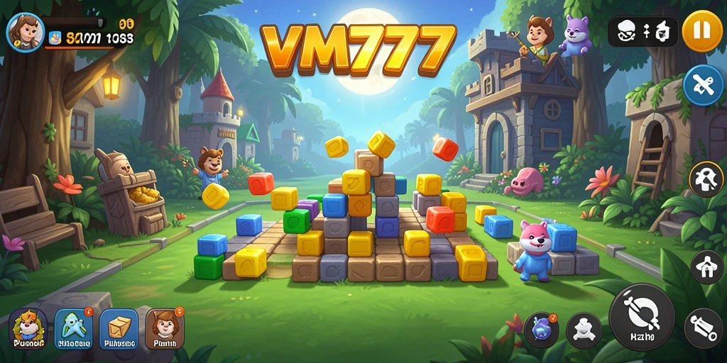 Tangkapan layar VM777 menunjukkan gameplay Puzzle yang seru dan menantang.